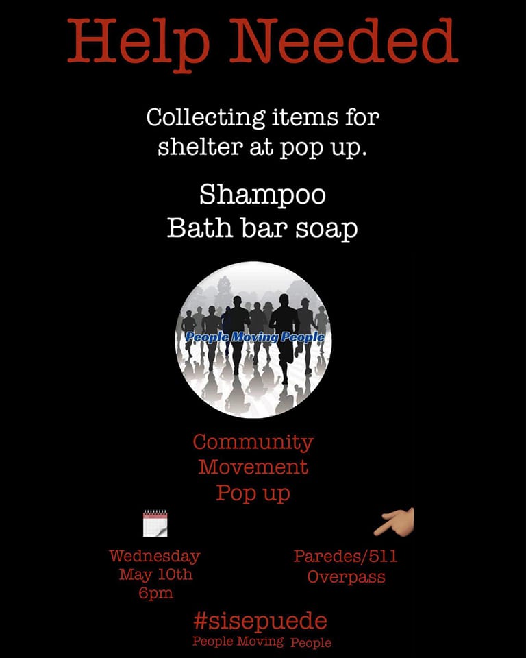 Today at 6pm in Brownsville.

Donations needed:

Soap and Shampoo collection pop-up for the Ozanam Center.

See flyer for details.

#WelcomeWithDignity
#RestoreAsylum