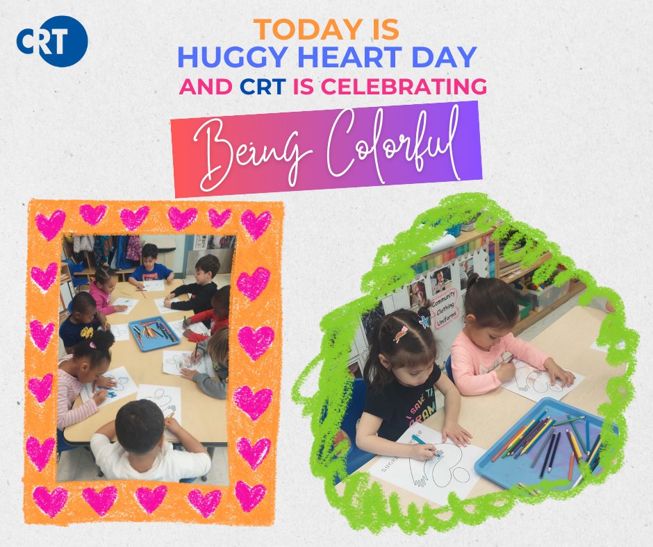 In celebration of Huggy Heart Day, Children enrolled in CRT's Early Childhood Education classrooms enjoyed a coloring activity.

#WeR1000Strong #CommunityActionMonth #CommunityActionWorks #BeCommunityAction #ECE #childhoodeducation #BeColorful #hugs