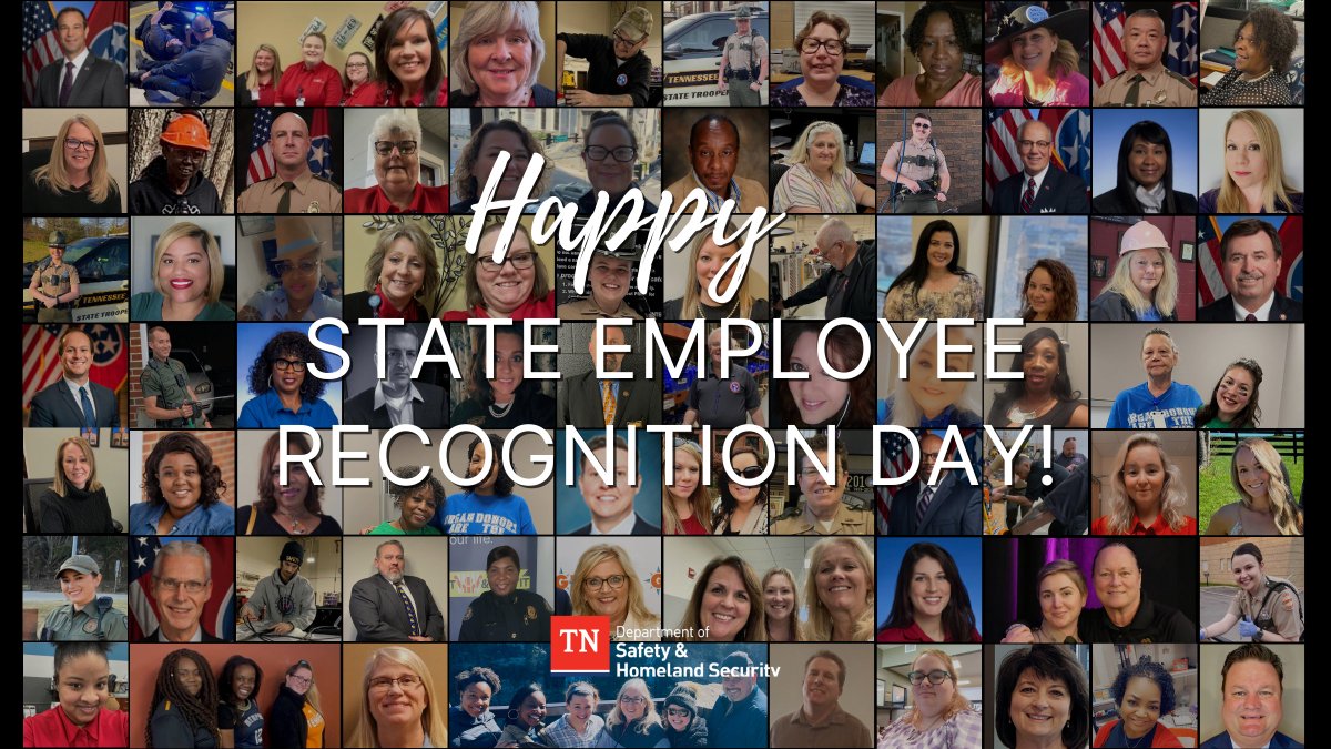 On State Employee Appreciation Day, we celebrate the hard-working, compassionate, professional public servants of the #TNDeptofSafety. Our state is a better place to live and work because of the positive difference you make every day. #PSRW #PublicServiceRecognitionWeek #TeamTN