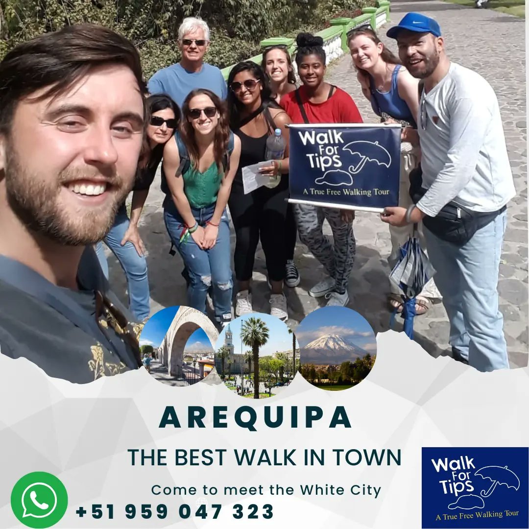 walk_for_tips's tweet photo. 🇮🇪🇨🇭🇦🇺🇨🇦 On Monday of this week I had a group of tourists to whom I explained the past and present of my hometown and although it seemed that it was going to be cloudy, the sky cleared up and it was sunny for most of the walk.
#Arequipa #WalkForTips #Free #FreeTours #WalkingTours https://t.co/dShPFUVgwH