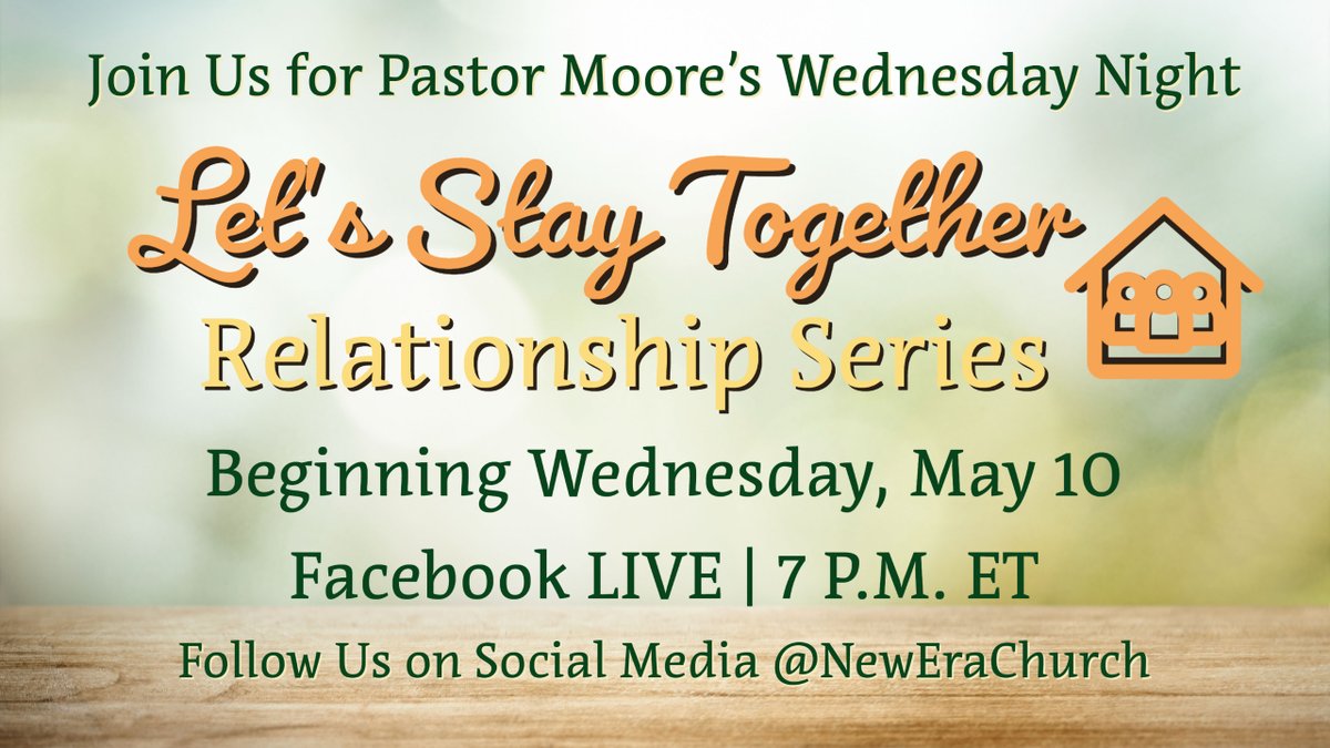 Join Pastor Moore tonight at 7 p.m. ET on Facebook LIVE!