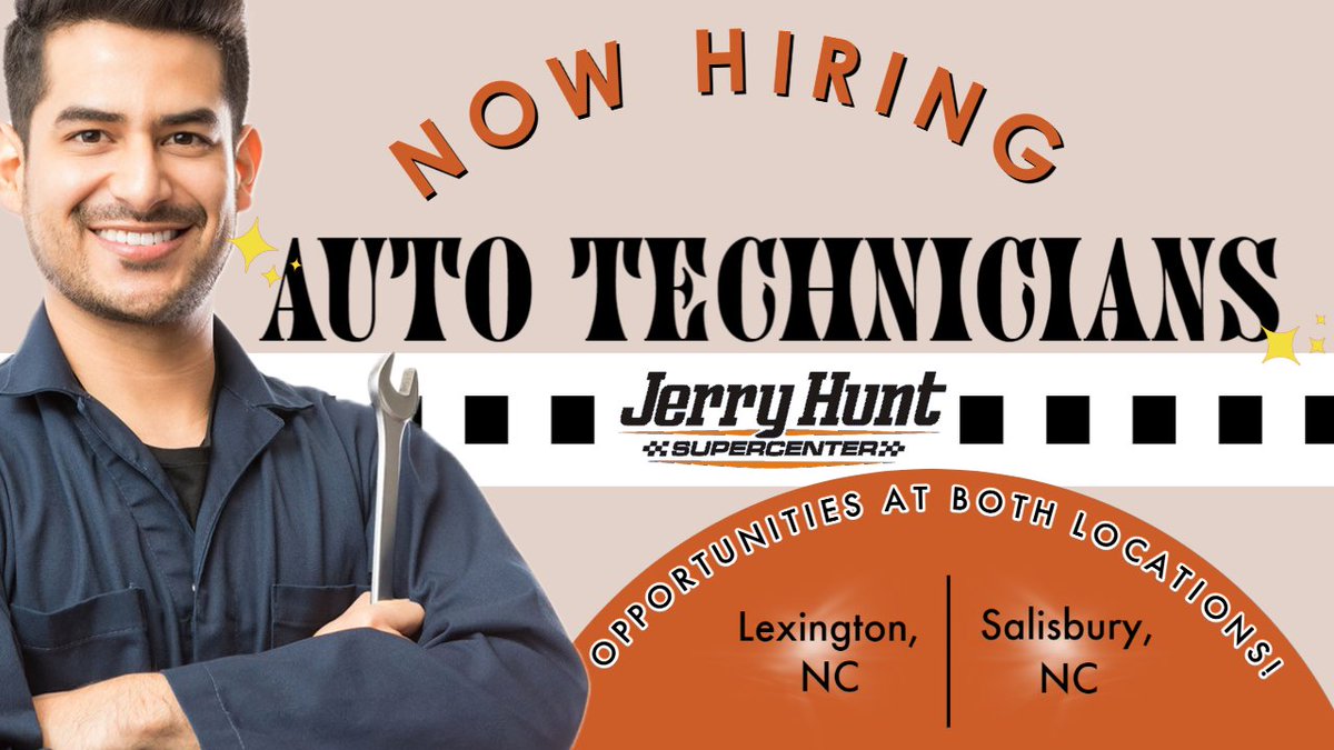 We are expanding our shop!! We're looking to hire some Automotive Technician - Mechanics and diesel mechanics at both of our stores as we continue to grow!
To apply, email our service manager, Alex, directly at alex@jerryhuntsupercenter.com. We look forward to hearing from you!