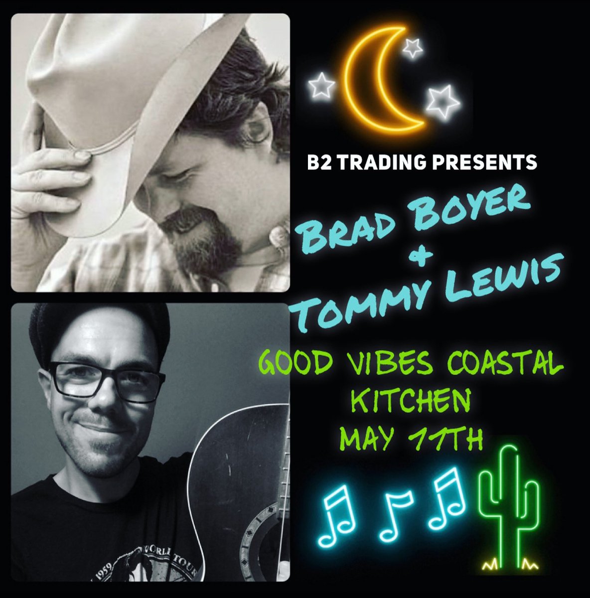 Tomorrow I’m with <a href="/bradboyermusic/">Brad Boyer</a> at Good Vibes Coastal Kitchen. 5pm. Come on out!