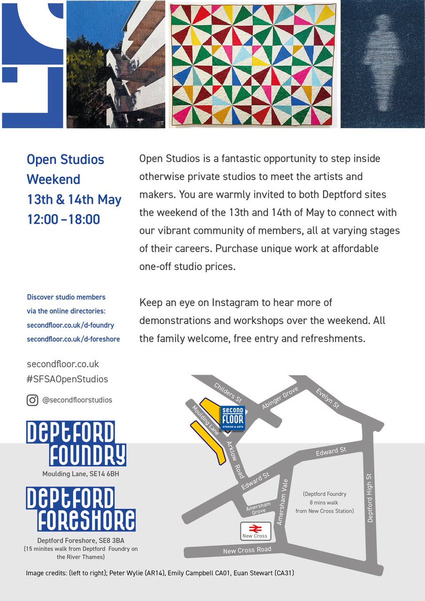 See you this weekend? #sfsaopenstudios #openstudios #deptford #lewisham everyone welcome. Guarantee you will meet someone who inspires you.