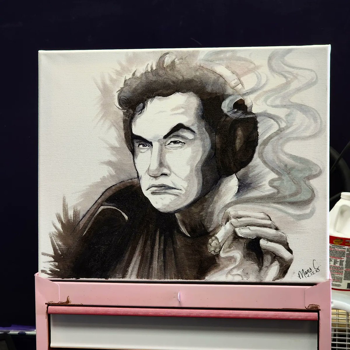 MarsCuyler's tweet image. I have a dream that one day @elonmusk will notice my portrait and me 🤧😅🤣 #tryingtoohard #desperate