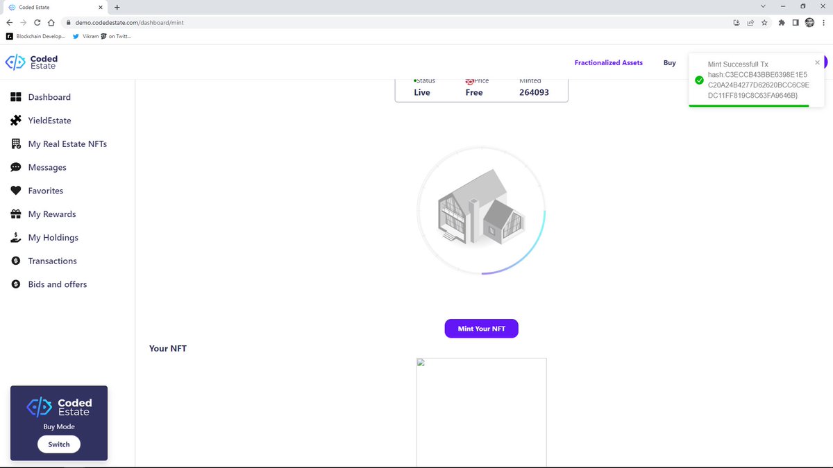 AnthonyBNB97's tweet photo. @codedestate I like the experience on your dapp https://t.co/MlPMsZ2PPa