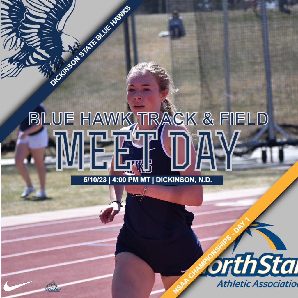 👟Blue Hawk Track &amp; Field Meet Day👟
 
The NSAA Outdoor Track &amp; Field Championships start today in Dickinson for <a href="/BlueHawkTrack/">HawkCrossCountryandTrack</a> with the multi events kicking off at 4:00 pm

📊: bit.ly/3I20Xnf
 
#HawksAreUp x #BlueHawkTRF