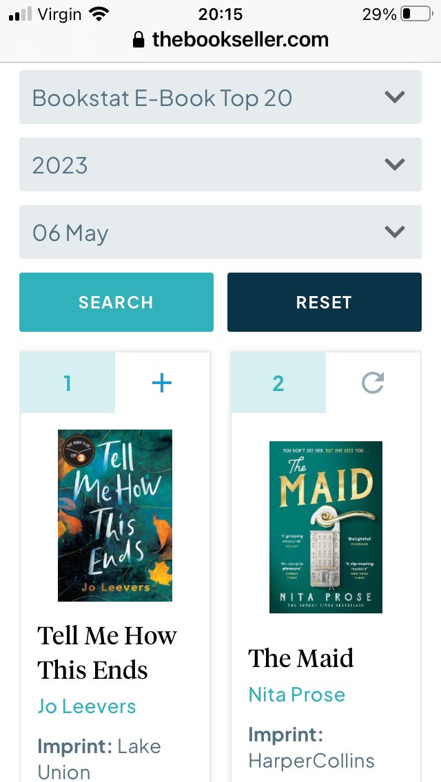 Jo Leevers (@joleevers) on Twitter photo So I looked up the Bookstat e-book chart in <a href="/thebookseller/">The Bookseller</a> And, er... #Tellmehowthisends #TellmeImnotdreaming So I looked up the Bookstat e-book chart in <a href="/thebookseller/">The Bookseller</a> And, er... #Tellmehowthisends #TellmeImnotdreaming