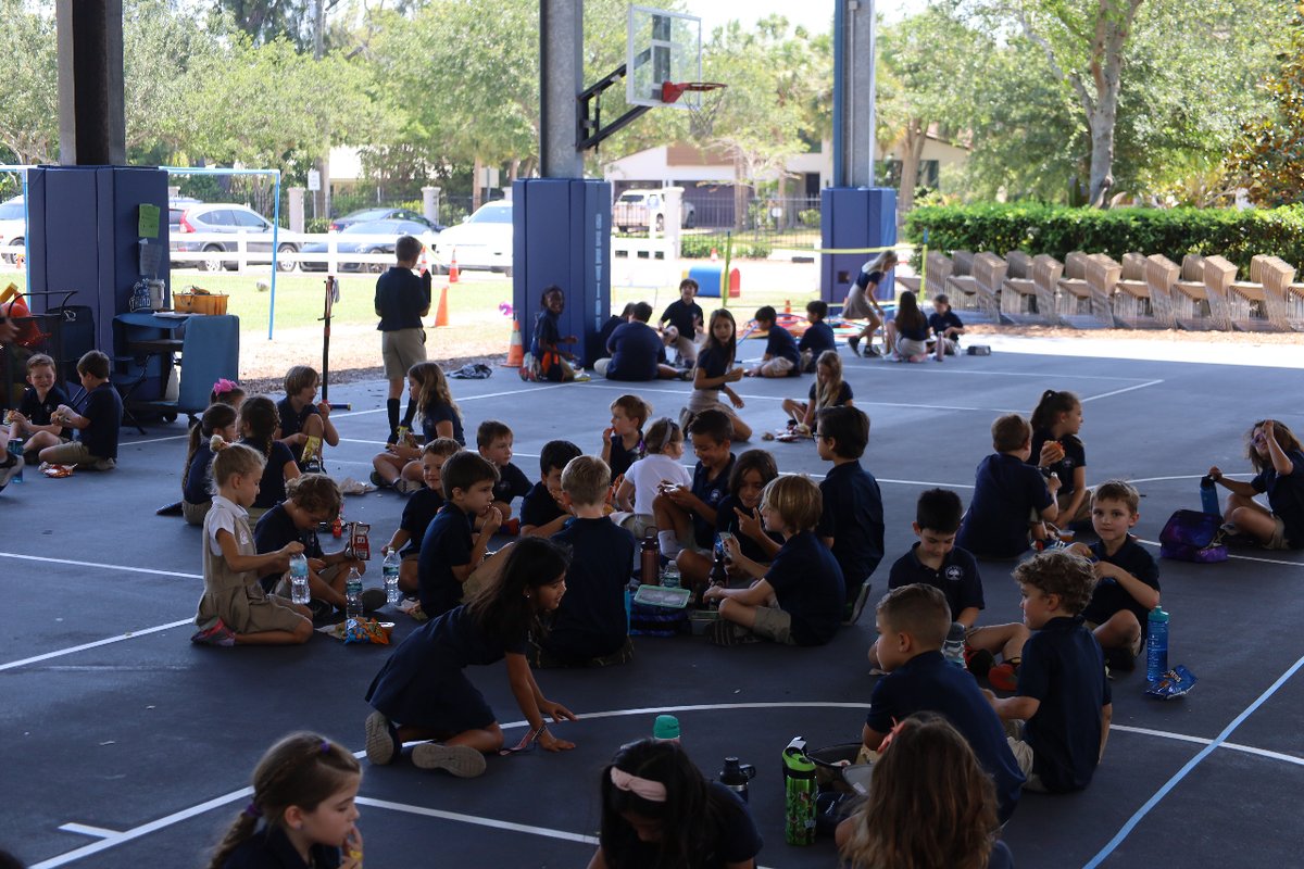 Outofdoor's tweet photo. ODA's eighty-one Lower Schoolers who raised $250 or more during the Kids Heart Challenge had a special "Lunch with the Coaches" today! After eating, they enjoyed fun games and activities with Coaches Horr, Pitts, and Young in the Dart Family Pavilion and Coach Young Field. 
#ODA https://t.co/zr7q4YKPOo
