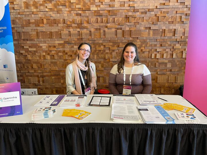 The #OpenInfra team is at #OSSSummit this week! Come chat with @amprice88, @IldikoVancsa & @iamweswilson about building the next decade of #OpenInfrastructure and grab some stickers at booth B27!