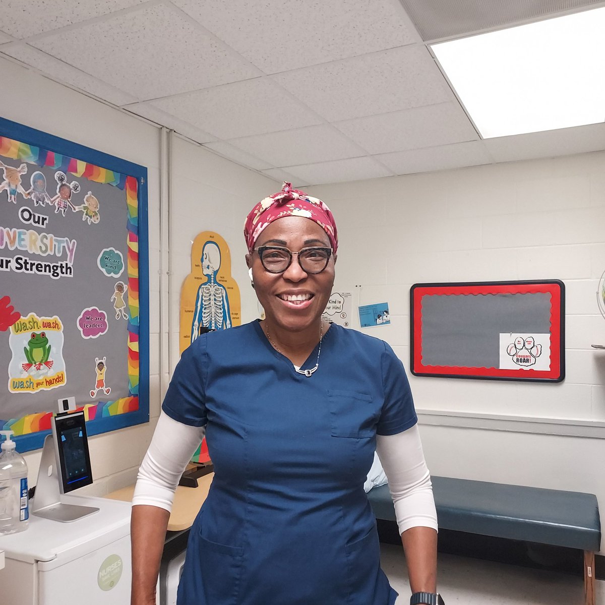 CKELEM's tweet photo. It's National School Nurse Day! Today we celebrate Nurse Gedeo for her tireless work keeping our #CougarCommunity healthy and safe!!! #SND2023 https://t.co/kUDlCrI7Mi