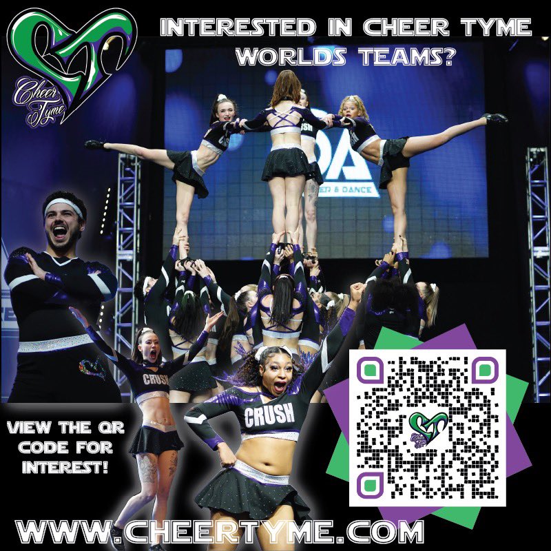CheerTyme's tweet image. Interested in Worlds teams at Cheer Tyme?  Let’s bring it back!  All Interested should follow the QR code &amp;amp; fill out the form.  Let’s get some car pools!

Spread The World! 
#TumbleTyme #LastPass #SpecialtyPass #FullTwist #DoubleFull
#Stunt #NonTumble #WorldsTeams #USASFWorlds24