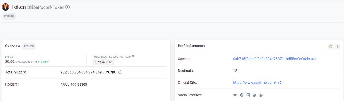 $FTM scan showing logo and $ value for $CONK