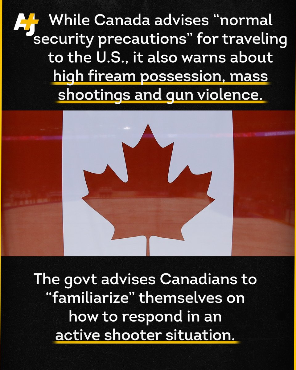 ajplus's tweet photo. At least 6 countries have issued travel advisories to the U.S. over gun violence. 

There have been 200+ mass shootings in the U.S. in 2023, and the country is on track to have a record number of mass shootings this year. https://t.co/DJQVsthEV1