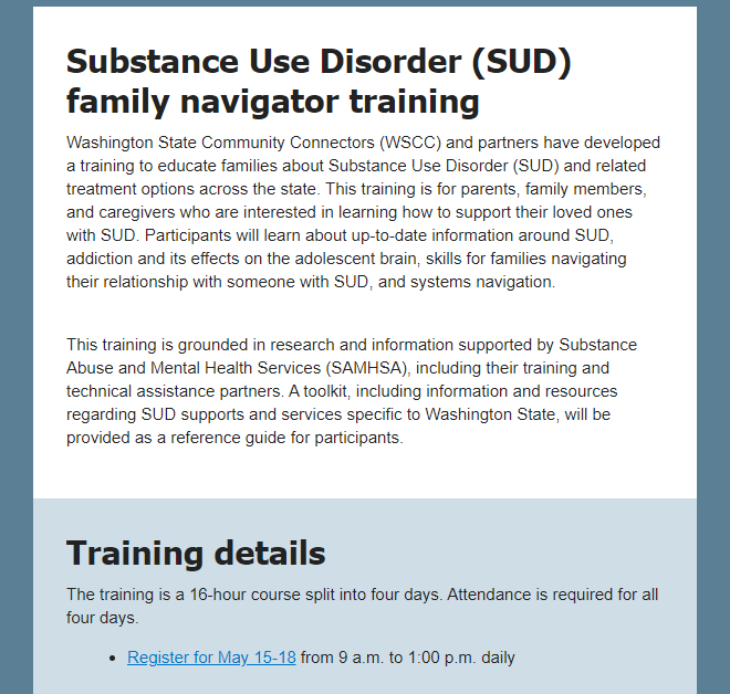 Families are deeply impacted both by mental health issues and substance use disorders, and it's heartening to see support being offered directly to family members. #HealthJusticeHope
.
FREE Registration Link 📷 wsccsupport.org/.../sud-family…