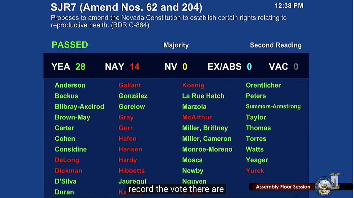 Nicole4Nevada's tweet photo. .@nvassemblydems have joined @NVSenateDems to pass #SJR7. 

We strongly believe in reproductive freedom and in allowing the people of Nevada to decide if those freedoms should be enshrined in the state constitution #nvleg https://t.co/SGrdBNW5Vy