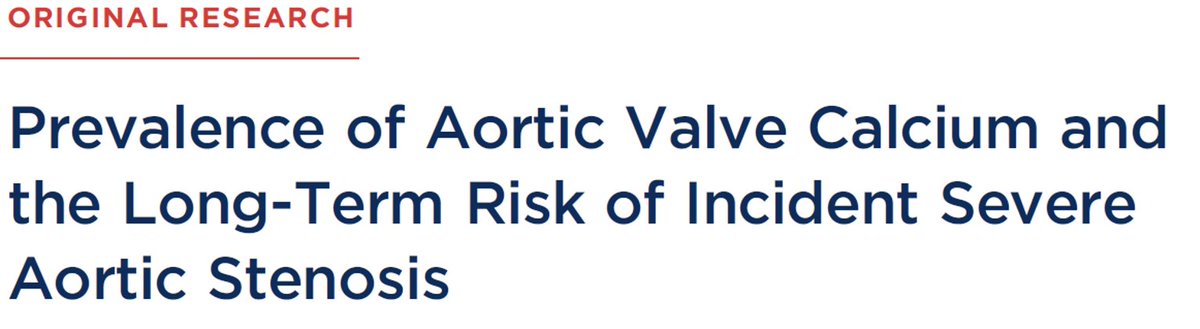 New paper! First of its kind! Prevalence of Aortic Valve Calcium and the Long-Term Risk of Aortic Stenosis @seamuswhelton @michaeljblaha @CiccaroneCenter #cardiotwitter #YesCT #JACCIMG. authors.elsevier.com/a/1h3Au,i2Xruo…