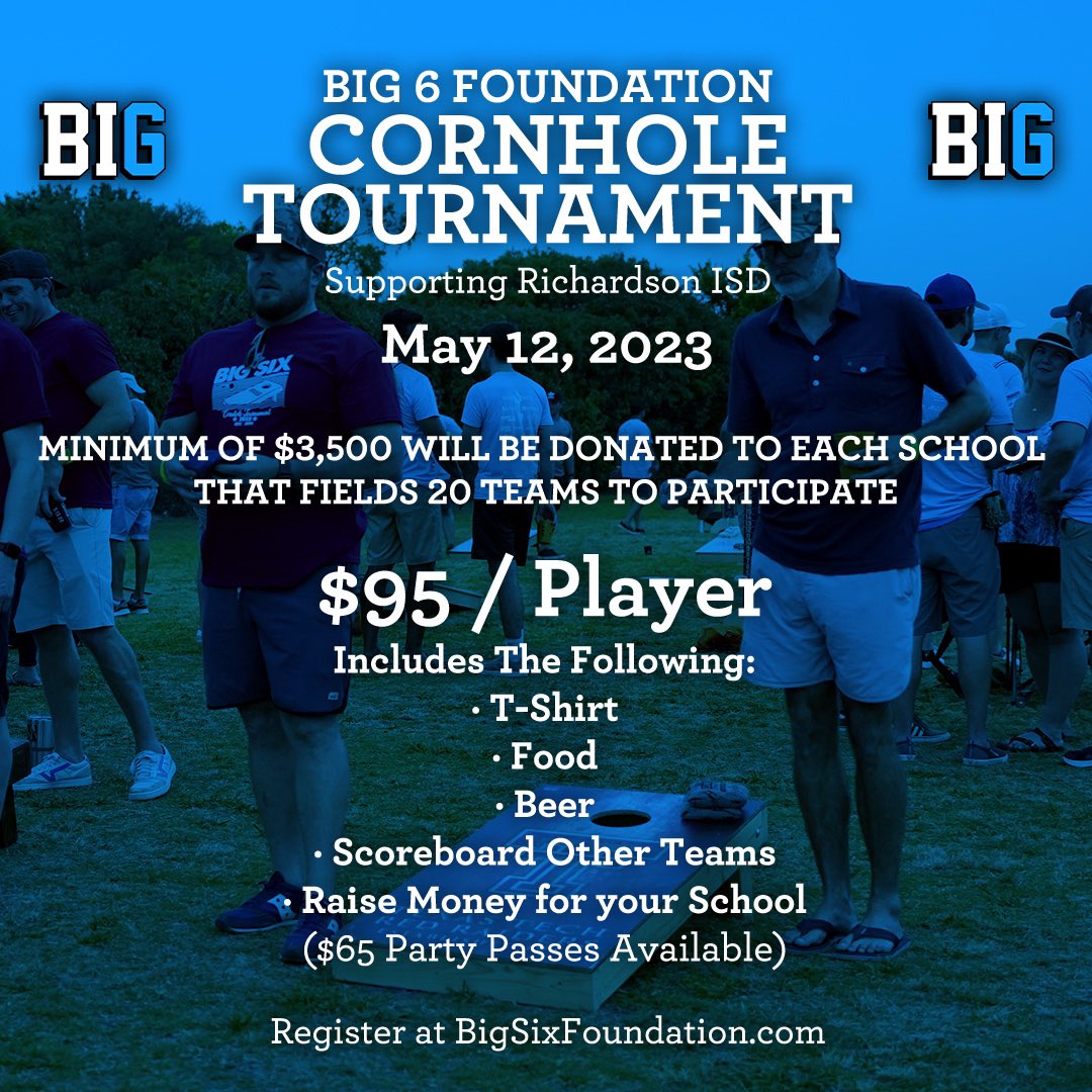 Hey, got plans this Friday? Now you do!

We need 4 more 2 person teams in order to receive $3500 for CCE. 💵

Register at BigSixFoundation.com
