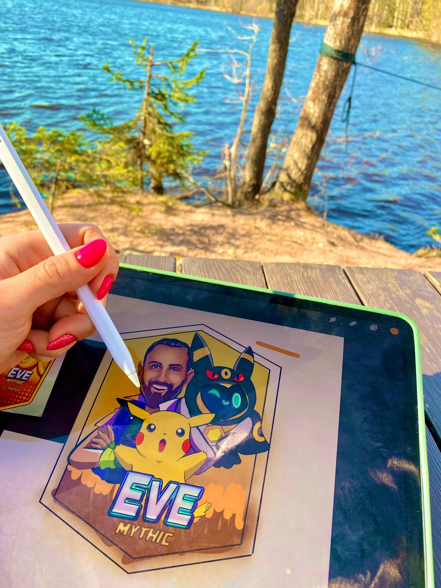 MerriDollislove's tweet photo. I love drawing portraits and I also love Pokémon, just like @SashaMackinnon loves them!
I also like the characters from the @DimensionalsRPG so much, they remind me of Pokémon from my childhood!
So I decided to paint them all together in a friendly and brave company! @T3h_Ghost https://t.co/O06kAu33qL