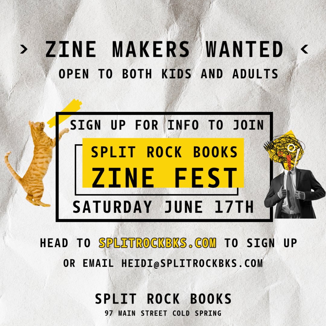 Join our zine fest! You keep all the money, we have fun! Open to all ages and all skill levels. Sign up for more info: shorturl.at/ftzU5