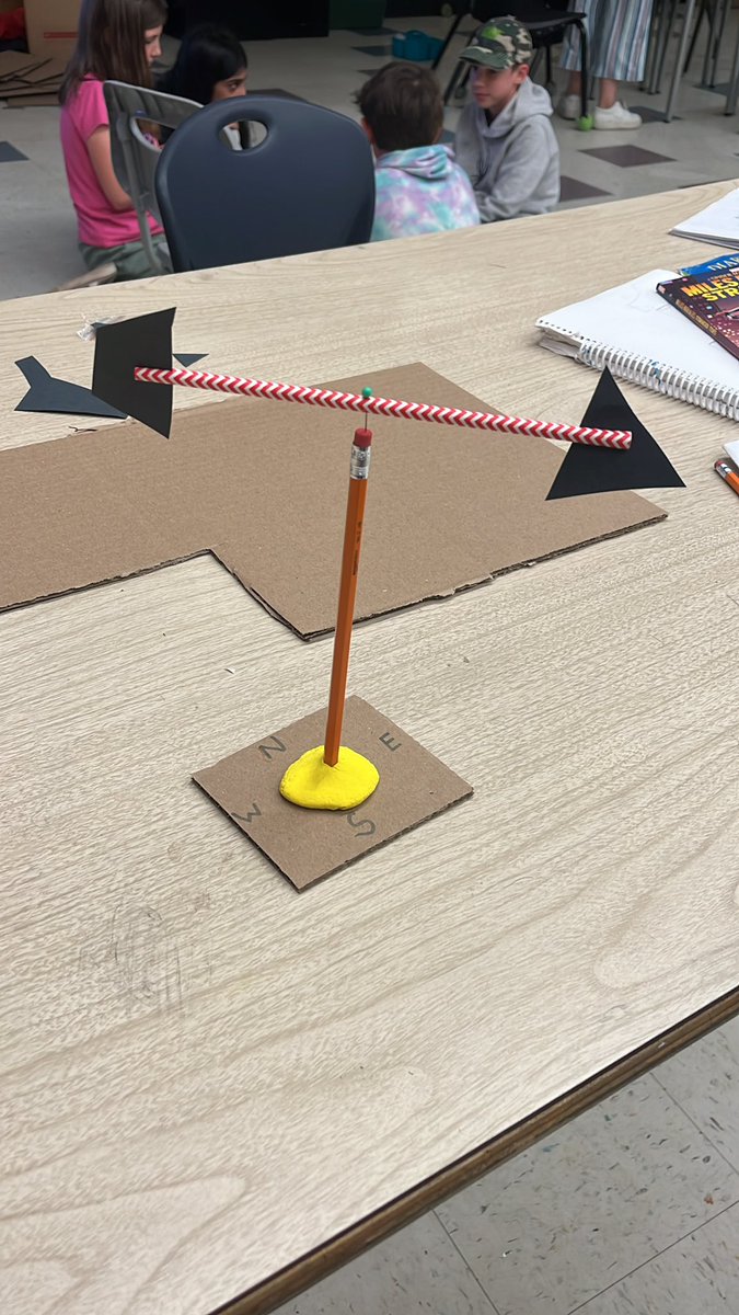 MsGreigsClass's tweet image. In our science we are building weather vanes to test the direction the wind is blowing!