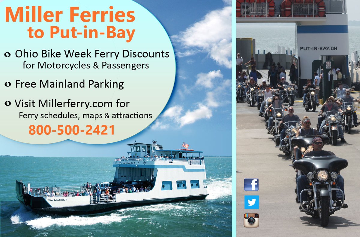 Get your motors runnin'! 
Ohio Bike Week 
Dates: May 26-June 4, 2023
Location: Put-in-Bay, OH
Visit <a href="/MILLERBOATLINE/">Miller Ferries</a> 
millerferry.com/event/ohio-bik…
<a href="/ShoresIslandsOH/">Shores & Islands Ohio</a>