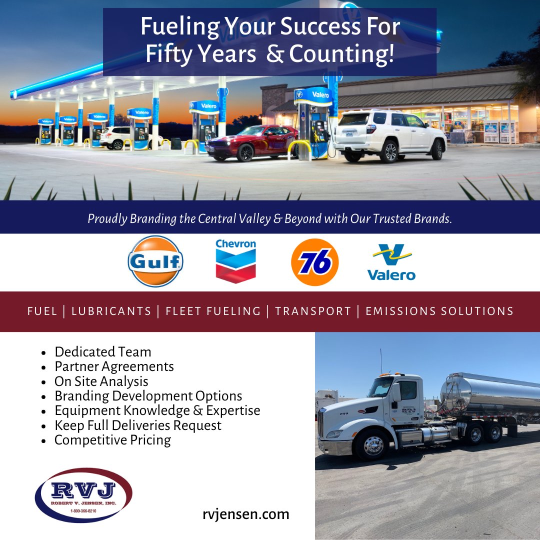 Provide your customer’s favorite fuel brands to increase repeat business and customer loyalty. With RV Jensen’s branded fuel services, you’ll get an in-house fuel expert to show you the road to increased profits: bit.ly/3yRIljZ 

#Fresno #FuelDistribution