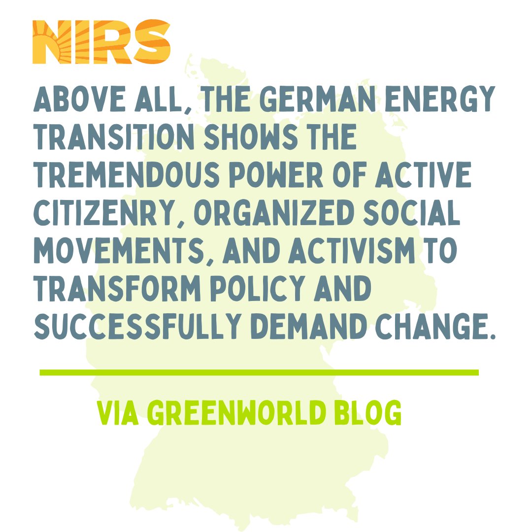 nirsnet's tweet photo. New GreenWorld Blog! Learn all about Germany's energy transition at the link below. https://t.co/khP7WeVzS9 #nuclearphaseout #nomorenuclear https://t.co/38ARHV6SaJ