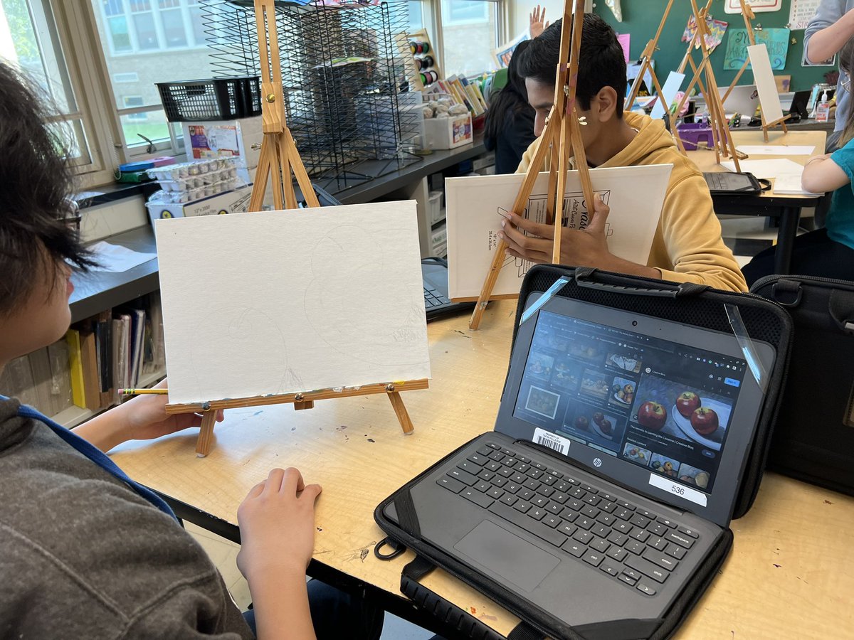 MsARTicoffTFMS's tweet photo. 8th graders started their “Masterpiece” paintings off today. I’m eager to see the final paintings. 🎨🖌️🖼️ #tfspantherpride https://t.co/lAPn95i2zT