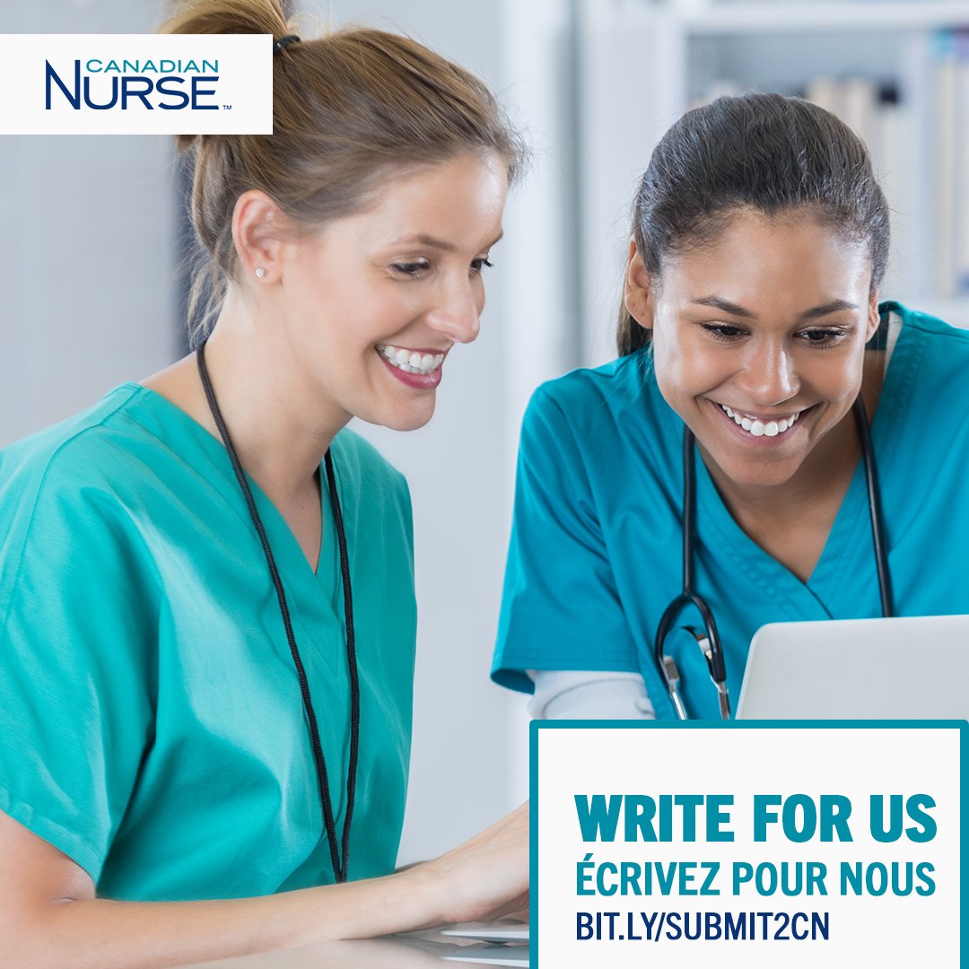 InsideCdnNurse's tweet photo. Calling all Canadian nurses with a passion for writing! Submit your article to Canadian Nurse and share your voice with our readers: https://t.co/MWYzeFyWSo 

#nursing #nurselife #canadanurses #canadiannurses https://t.co/yDIEw23RQS