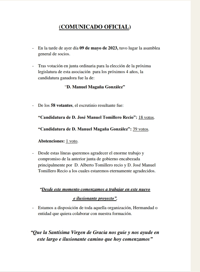 📢COMUNICADO OFICIAL📢