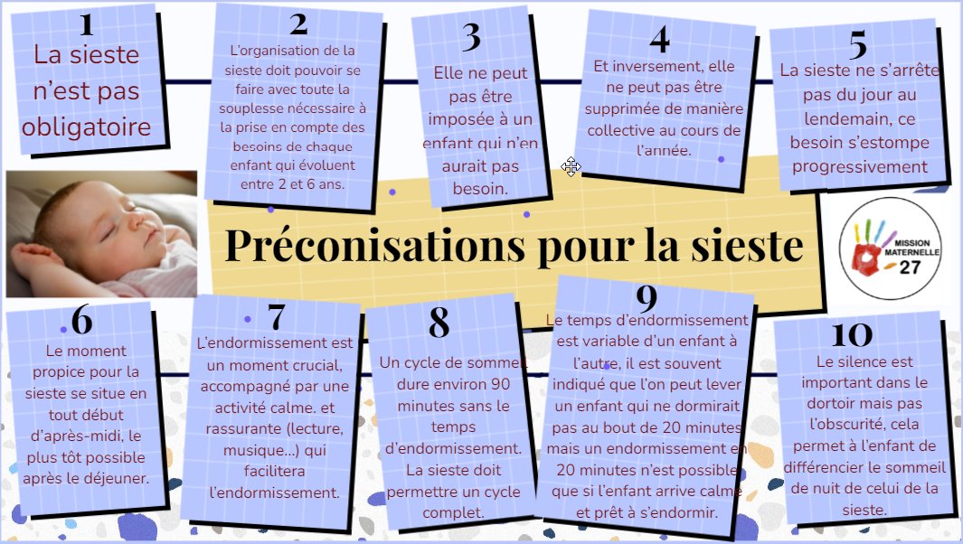 Clement_F76's tweet photo. La #sieste 💤au #cycle1 : pourquoi, comment ? 🤔
➡️#maternelle27 propose 10 préconisations sur ce temps important pour bien apprendre. 👌
👉https://t.co/jqYfkhfKs9 
@ChGavini @MoncadaFra @MagaliNedellec https://t.co/ULDugIx8WE