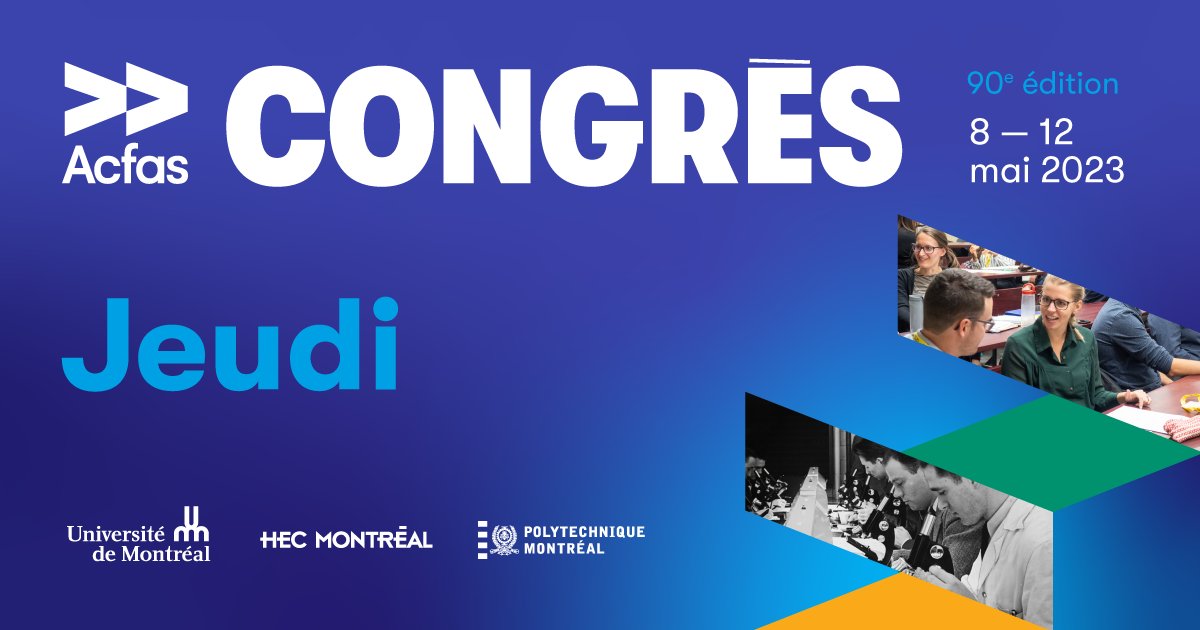 AcfasScHumaines's tweet photo. Bon jeudi de congrès de l'@_Acfas ☀️
Jetez un œil à la programmation d'aujourd'hui en #Lettres, #Art et #SciencesHumaines. 👇🏼
https://t.co/tA6sO1N1O2
#section300 #section600 #Acfas
@polymtl @UMontreal @HEC_Montreal https://t.co/ibwZpcTObI