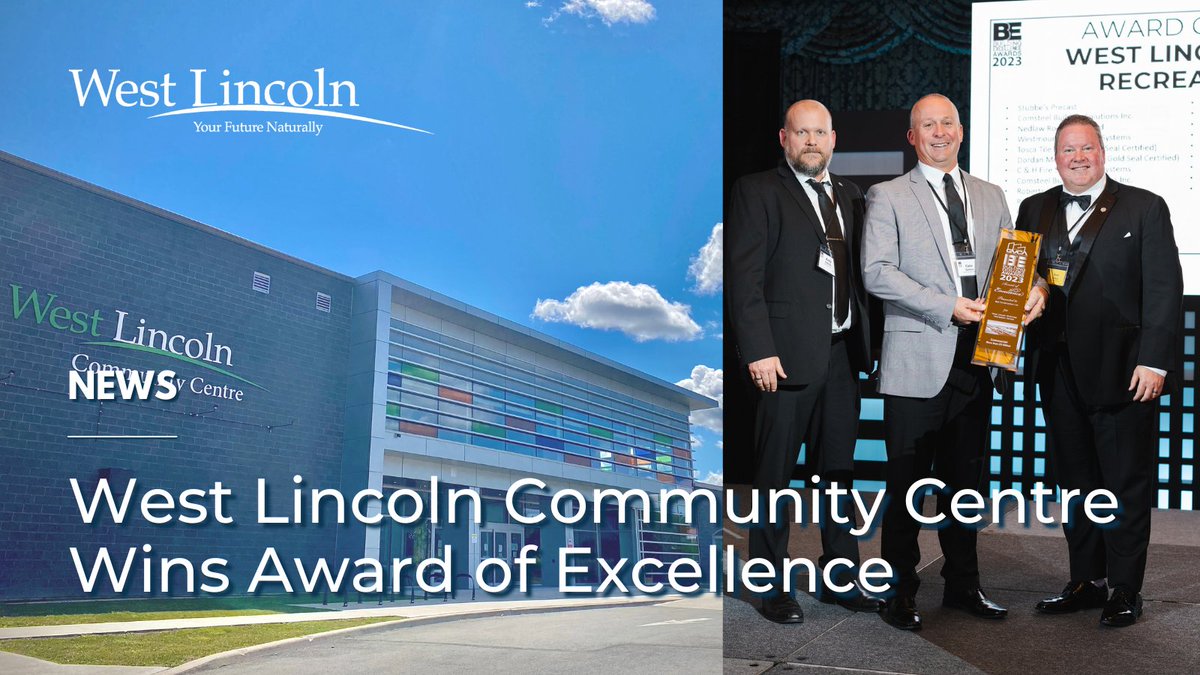 TWPWestLincoln's tweet photo. NEWS | We are proud to share that the #WestLincoln Community Centre won an Award of Excellence at the @GVCANews’s 2023 Building Excellence Awards. Congratulations to @BallCon1923!

Read more: https://t.co/DpRy98ASct

📷: Usman Yousaf, Creative Officials Media Inc. https://t.co/UxZFeCQ56C