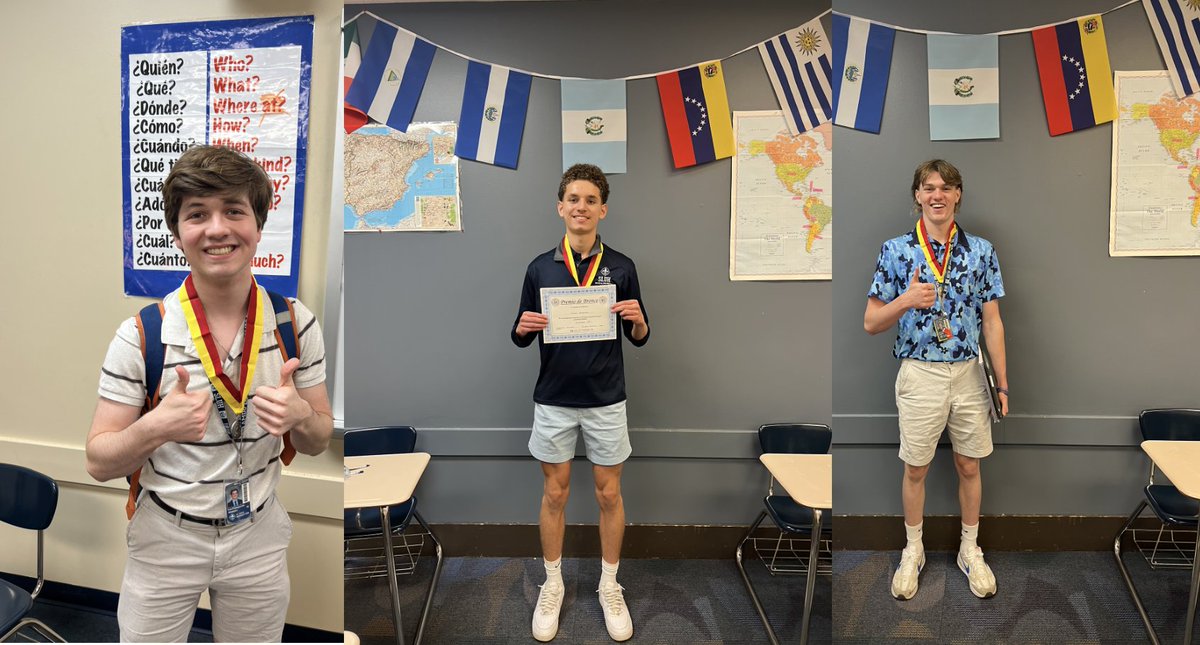 sluhjrbills's tweet photo. Felicidades to our Jr. Bills who performed well on the National Spanish Exam! Keep up the great work and continue to explore the beauty and richness of the Spanish language and Hispanic culture.
1 oro, 1 plata, 7 bronce, 15 mención honorífica medals. #SLUHCollegePrep https://t.co/9wF40KSh2I