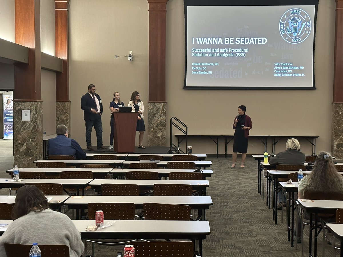 RocketCityEMCo1's tweet photo. The one and only Dr Ric Solis, Dr Branscome, &amp; RN Dana Stender is teaching us about Procedural Sedation! https://t.co/Ws1Ct9IDw9
