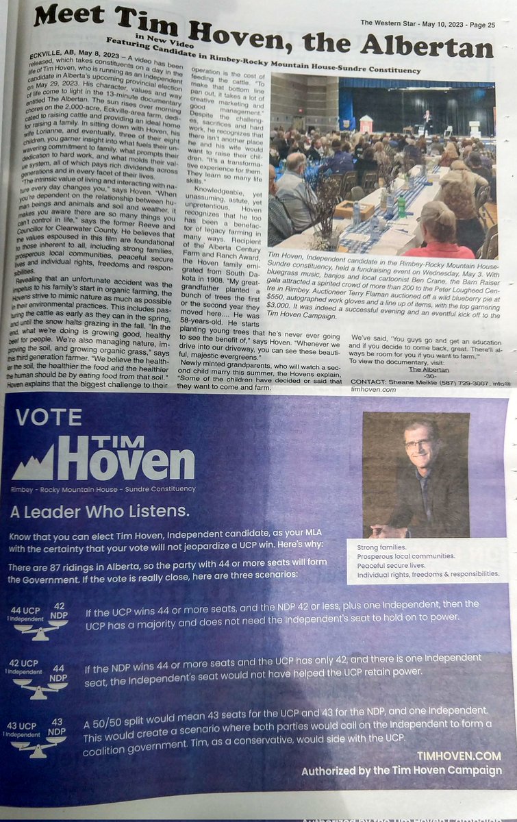 tjkennedyphoto's tweet image. A little write up in the Western Star about @timhoven and my short documentary about him and @HovenFarms 

#shortdocumentary #albertabeef #abpoli #ableg #foodsecurity