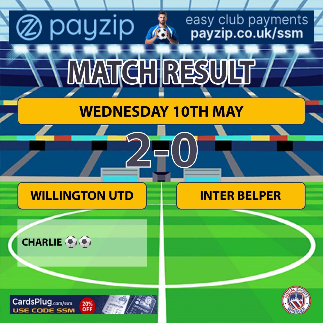 WillingtonFc1's tweet photo. A brace from Charlie carter got the lads got back to winning ways tonight against a very good @interbelper side ⚽️⚽️🔵🟡🔵🟡 #upthewillow #bulletheader https://t.co/Tp9jBALimS