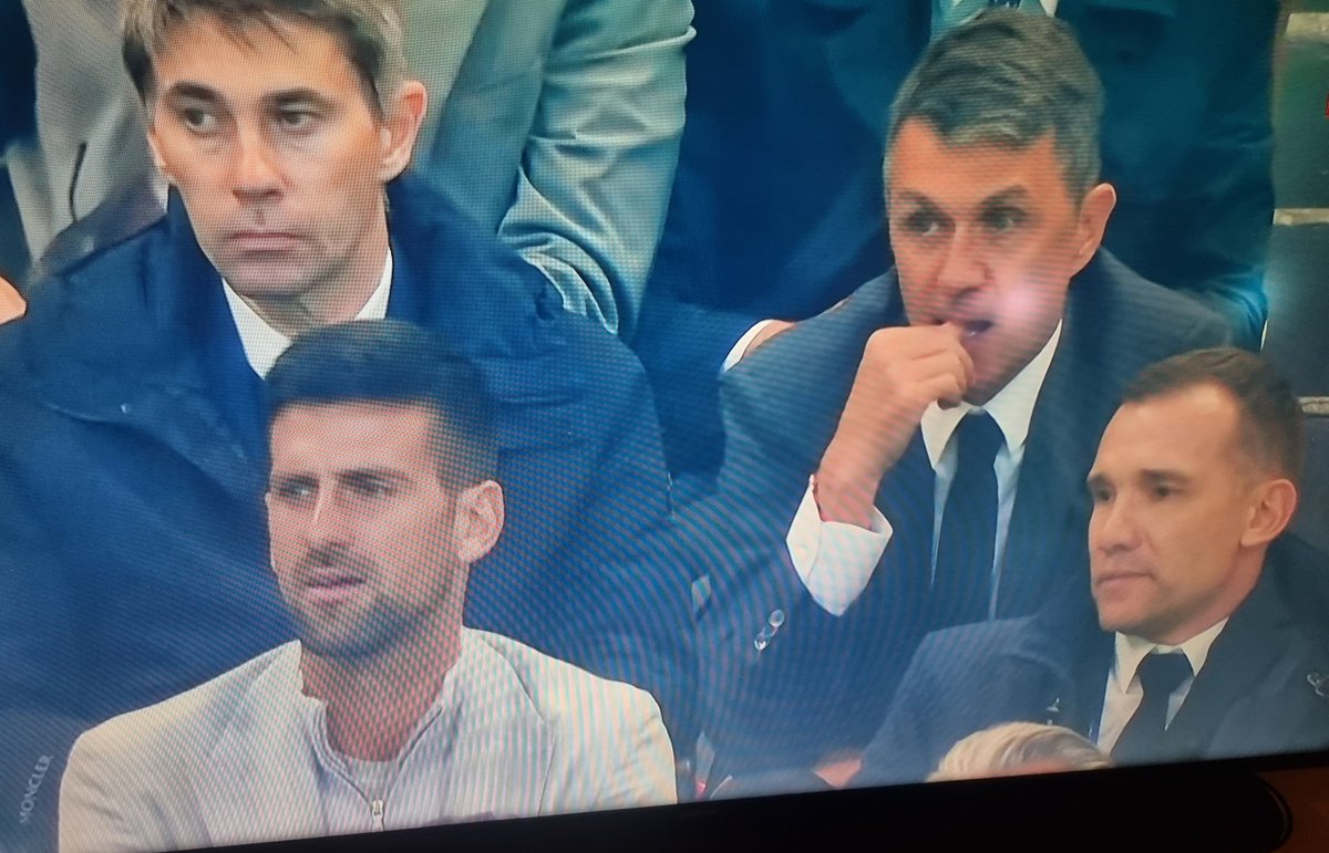 hwahyd's tweet photo. Milan Legends Massara, Maldini, Shevchenko &amp; @DjokerNole 😜 https://t.co/djbX3rM4qp