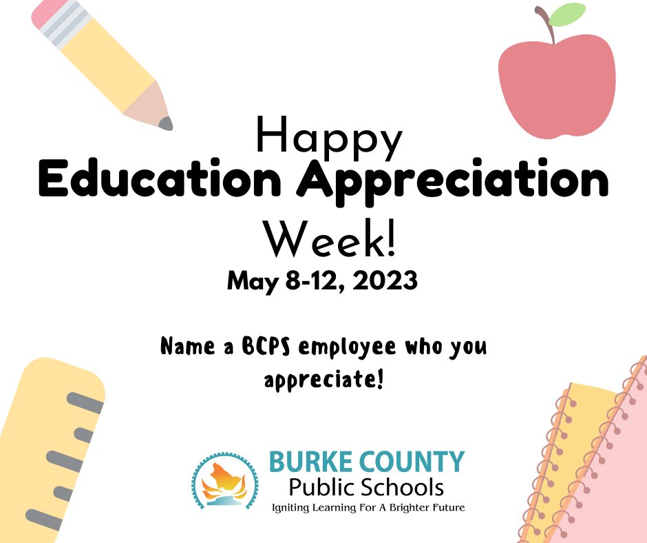 This week, we're celebrating education professionals who make a difference in students' lives for Education Appreciation Week. From custodians and bus drivers to teachers and directors, all BCPS employees help make a positive impact on our students! Who's made an impact on you?