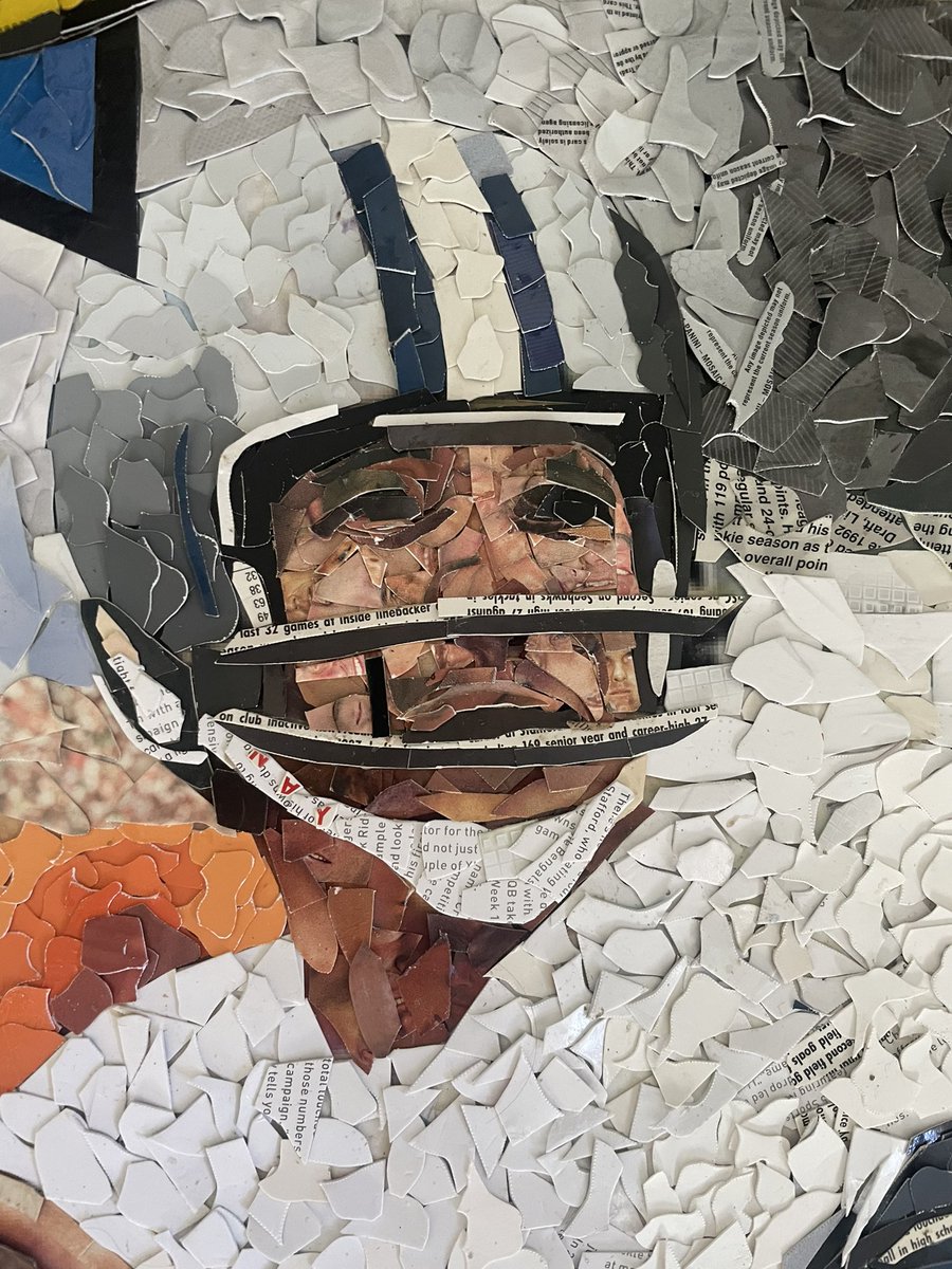 ryansmithart's tweet photo. I finished a mosaic of Roger Staubach made entirely from football cards. Each piece is about a centimeters of less and this took roughly 75 hours to make. Please connect if you are interested in a mosaic. I’m accepting more commissions. 

Like and retweet please. https://t.co/4QHI8U9kYx