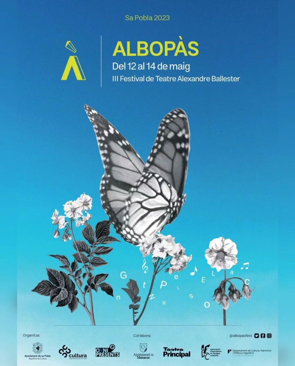 sapoblaradio's tweet photo. 🦋📚 Demà, a les 11.05h, us presentarem la tercera edició d'@albopasfest amb @MiquelMasFiol, els actors de les rutes teatralitzades, Catalina Florit @ProdDeFerro #batec, Anna Berenguer #vacomva, @claudiadarder #siaubenfotuts i Maria Antònia Valdivieso @CEPAsaPobla #joanaE https://t.co/FH1wbbJjst