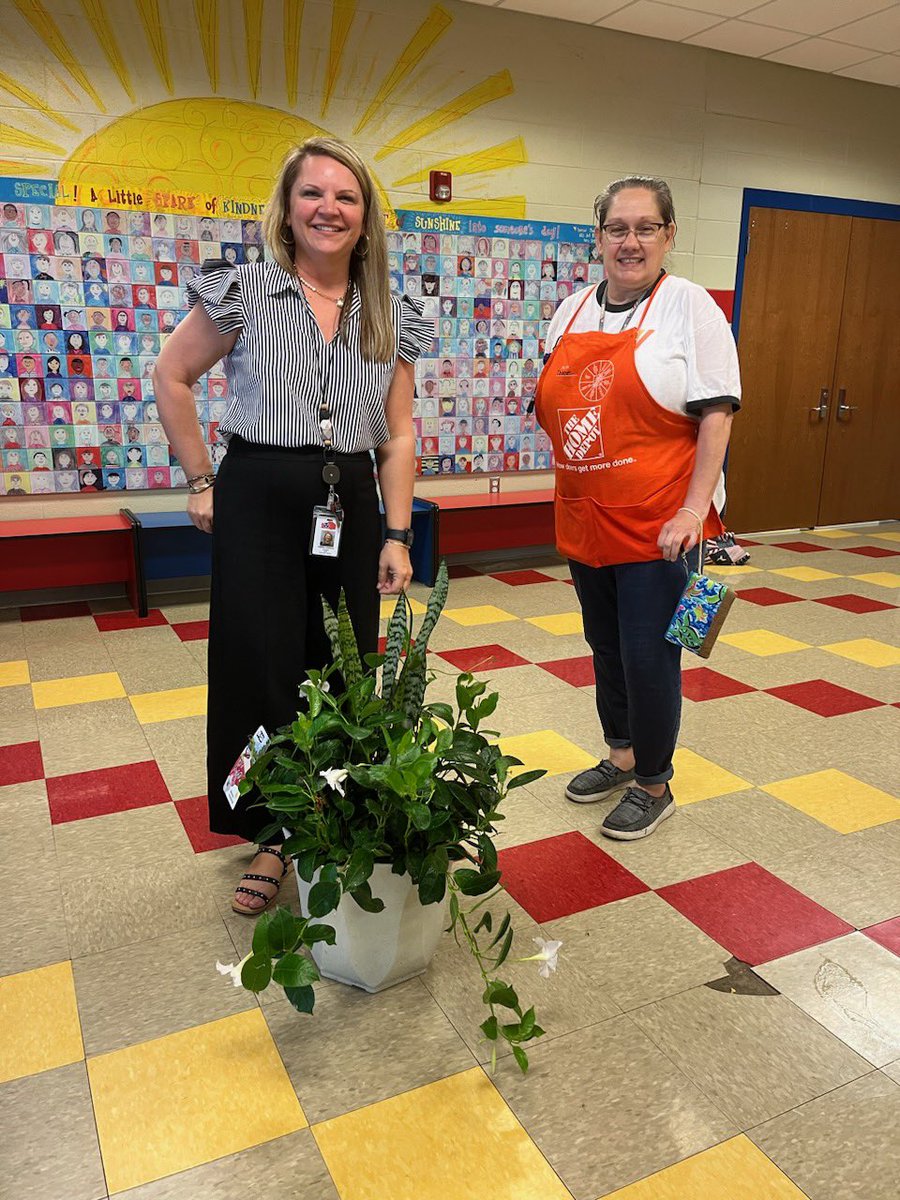 Shout out to <a href="/HomeDepot/">The Home Depot</a>. Thanks for beautifying our sweet little school for teacher appreciation week. #patriotpride #AESpatriots #endlesspossibilities
