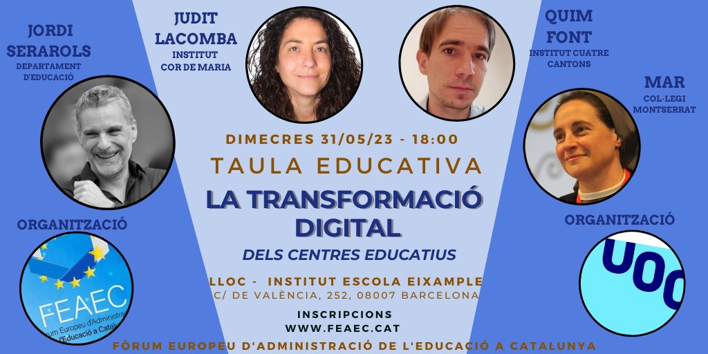 El <a href="/FEAEC/">FEAEC</a> i la <a href="/UOCuniversitat/">UOCuniversitat</a> coorganitzem una nova TAULA EDUCATIVA que no us podeu perdre. No volem renunciar a la presencialitat! 
Inscripcions forms.gle/1BJS37uqCEgP1j…
