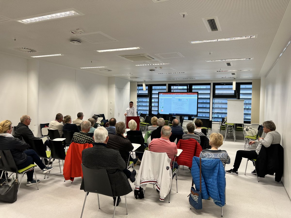 KimCHonselmann's tweet photo. So happy about our patient information seminar with ca. 30 active participants hungry for knowledge #patientadvocacy #ADP #PancreaticCancer #survivorship #surgeonscientist #laypersonbiology https://t.co/Z6uPilaBTz