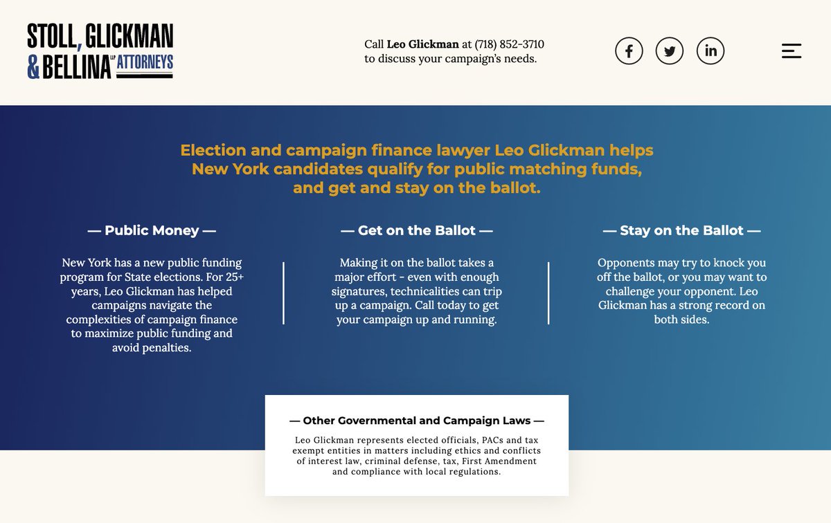 castlebuilder's tweet photo. New Castle Builder site launch! https://t.co/GxyvYZq9vB New York election lawyer Leo Glickman helps candidates qualify for public matching funds and get and stay on the ballot. https://t.co/k6Op6TmEiI