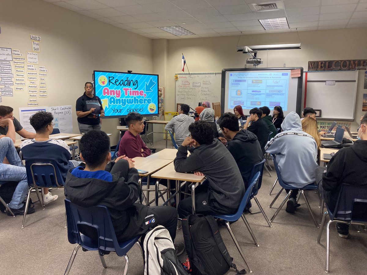 ATHSLibrary's tweet image. Ms. Paredes’ students will be using @houstonlibrary Learning Link and @FollettLearning Destiny Discover to fight the summer slide and keep reading- Any time, Any where! @ATaylorHS @AliefISD @Alief_Libraries #ReadingIsLife #AvoidTheSummerSlide