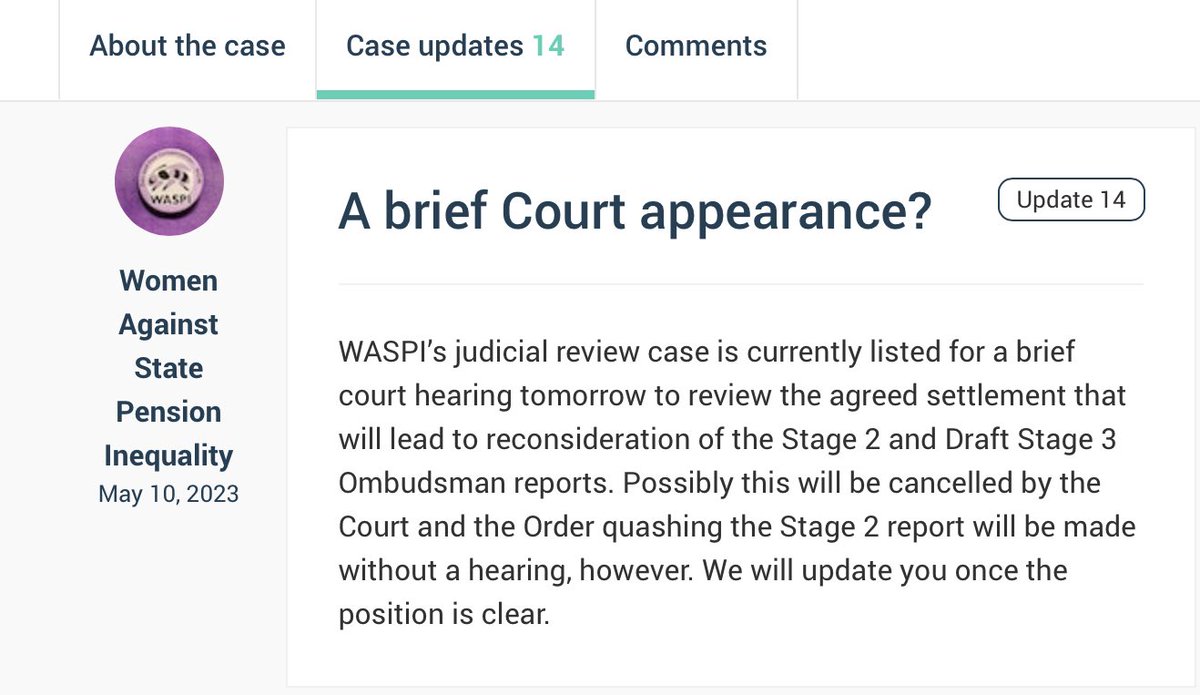 Here’s the latest update (Update 14) on the Crowdjustice website … crowdjustice.com/case/fair-comp…