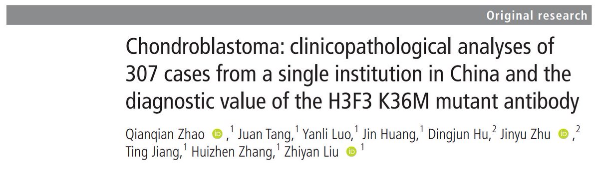 JClinPath_BMJ's tweet photo. 👇#OriginalResearch #EditorsChoice #June2023
🔥 New #BSTpath article alert! 🔥
"Chondroblastoma: clinicopathological analyses of
307 cases from a single institution in China and the
diagnostic value of the H3F3 K36M mutant antibody"
by Zhao et al.
https://t.co/sXuWABMOQp https://t.co/Du2pwMWvqS