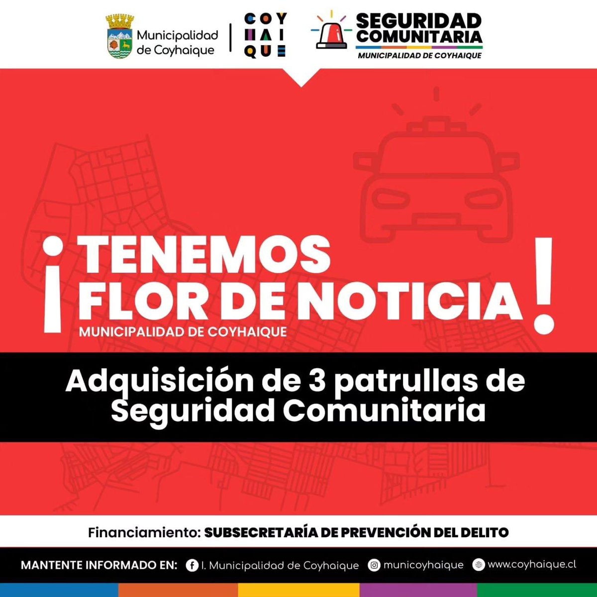 🙌🏼 En la sesión del Concejo Municipal de este 9 de mayo, se aprobó el trato directo para aquirir 3 patrullas para Seguridad Comunitaria 🚓
👉🏼Una de las prioridades de la gestión del alcalde <a href="/CarlosGaticaV/">Carlos Gatica Villegas</a> es la seguridad y bienestar de la comunidad.
Financiamiento: <a href="/SubPrevDelito/">Subsecretaría de Prevención del Delito</a>